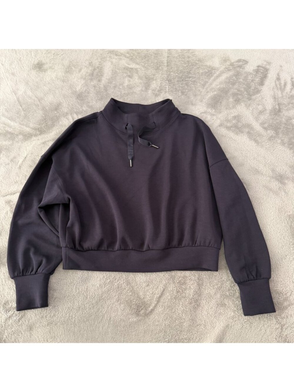 Spanx AirLuxe At The Hip Pullover Sweatshirt SMALL Funnel Neck